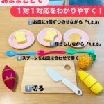 数の概念につながるおままごと 最初から「これは何個」「◯個と◯個で合わせて…」