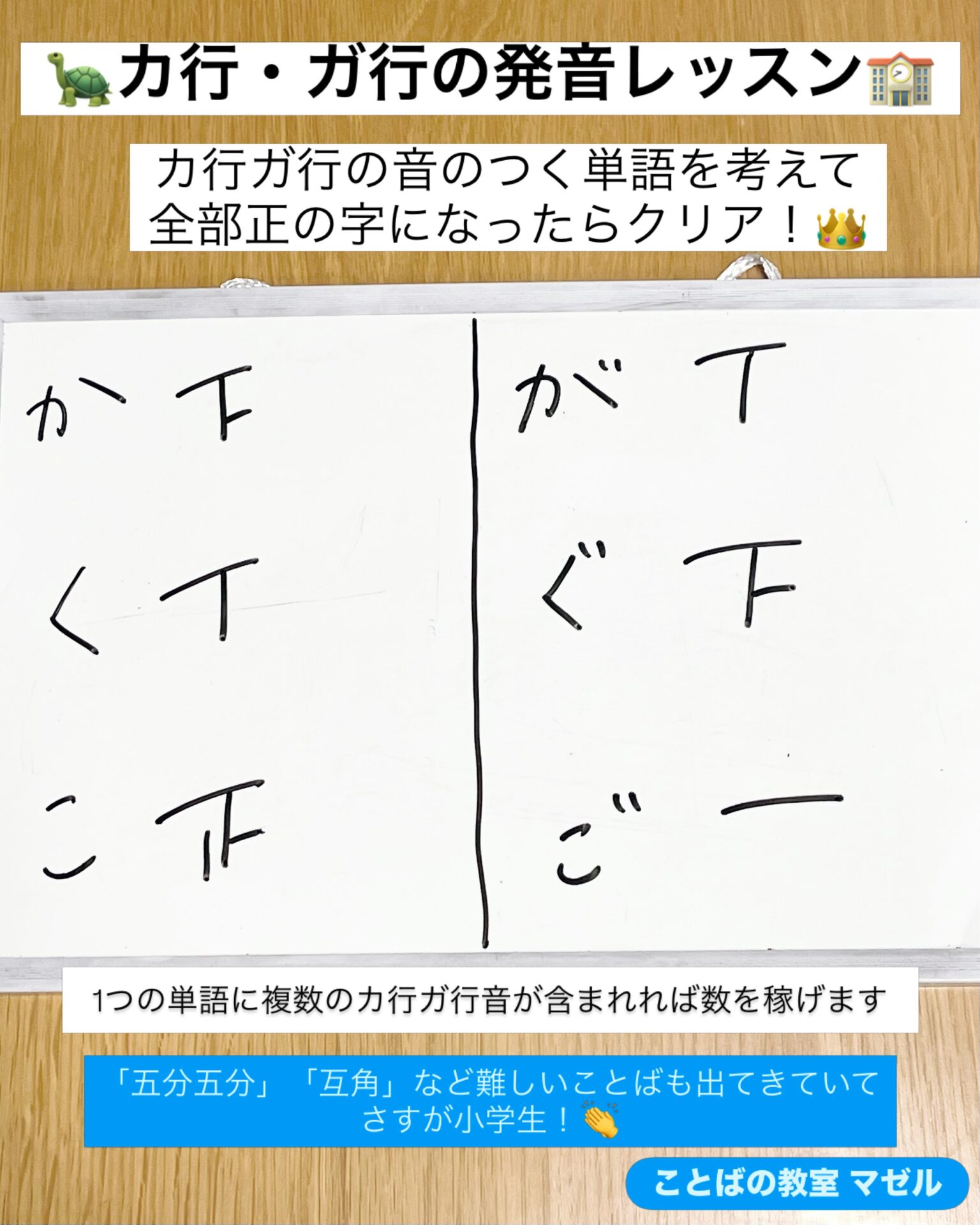 カ行・ガ行の発音レッスンのひとコマ