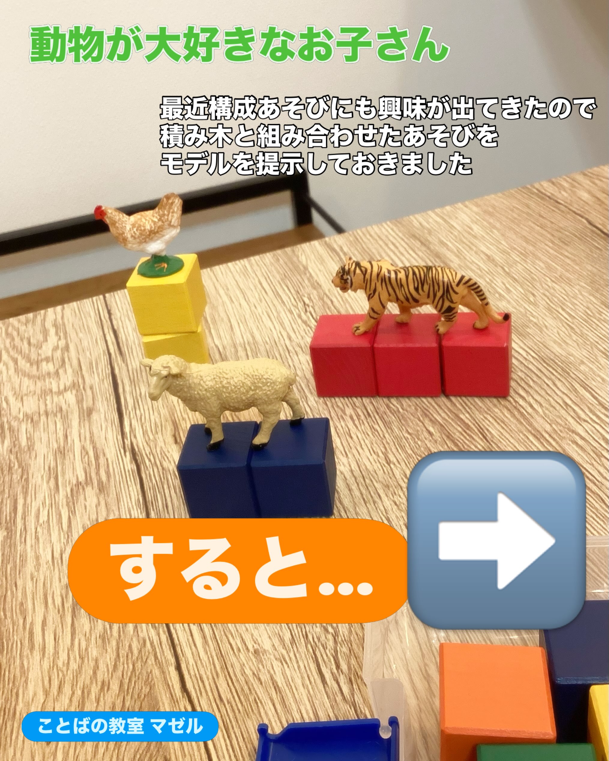 成長エピソード 動物のフィギュアであそぶのが大好きなお子さん🦁